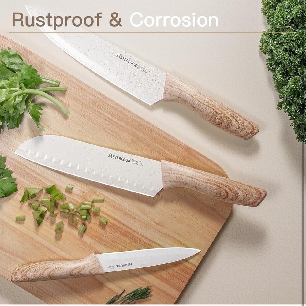Astercook Knife Set 13 Piece Kitchen Knives Set, Ceramic Coating Stainle…​​ - Picture 5 of 7